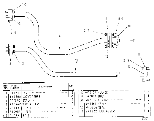TORQUE CONVERTER COOLER LINES 9K6963 CAT