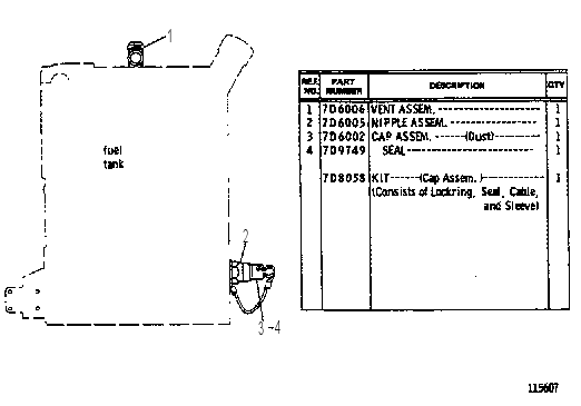 FAST FILL FUEL ADAPTER GROUP 7D6000 CAT