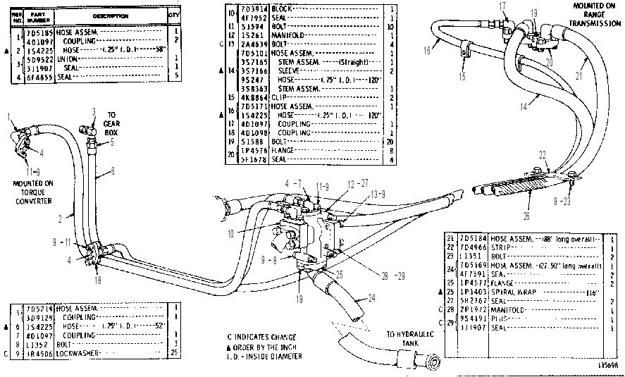 TRANSMISSION OIL LINES GROUP 7D4810 CAT