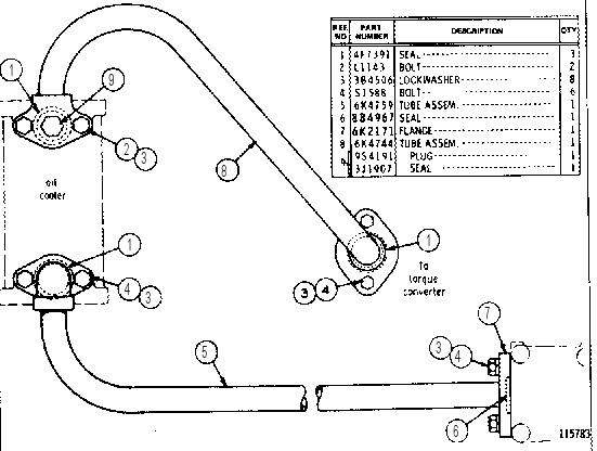 TORQUE CONVERTER COOLER LINES GROUP 6K5451 CAT