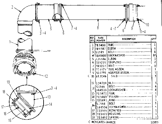 EXHAUST PIPING GROUP 7D3460 CAT
