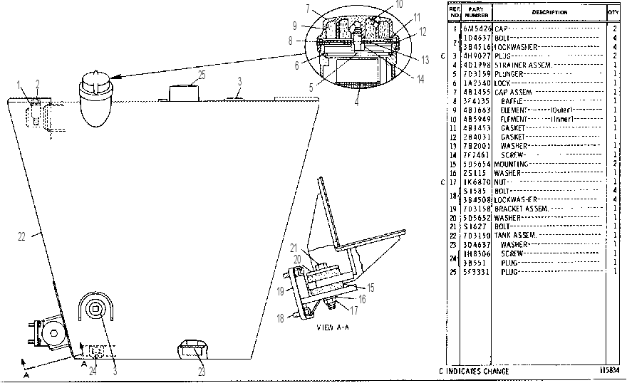 FUEL TANK GROUP 7D3160 CAT