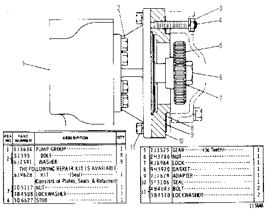GEAR PUMP GROUP 8J3633 CAT