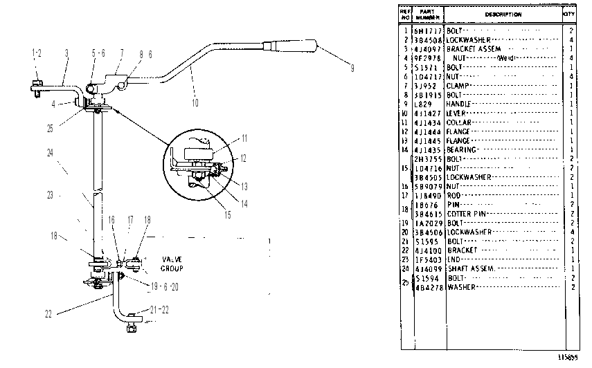 HAND CONTROL AND LINKAGE GROUP 2P6277 CAT