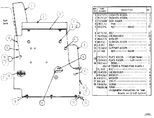 SEAT CUSHION AND FRAME GROUP 7S5299 CAT
