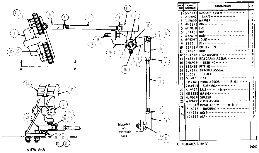 FOOT CONTROL AND LINKAGE GROUP 6J2623 CAT