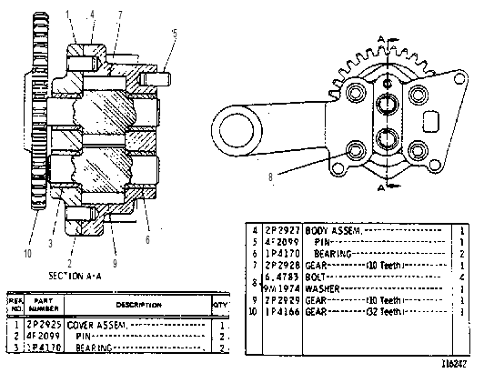 TRANSMISSION OIL PUMP GROUP 1P4165 CAT