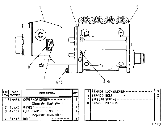 FUEL PUMP HOUSING AND GOVERNOR GROUP 4N0459 CAT