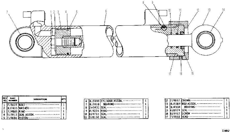 Цилиндр ковша 8J5391 CAT