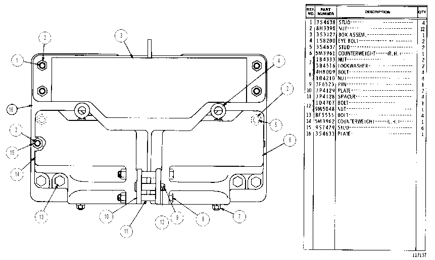 COUNTERWEIGHT GROUP 3P4131 CAT