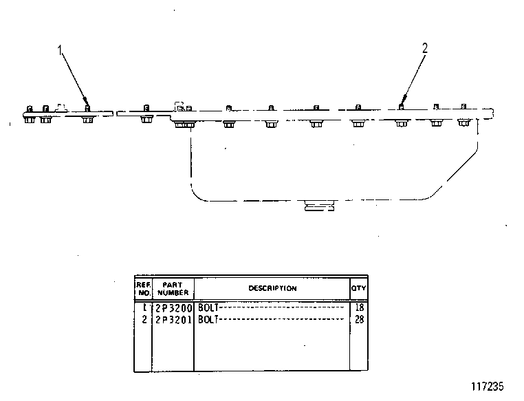 Крепёж масляного поддона 2P6199 CAT