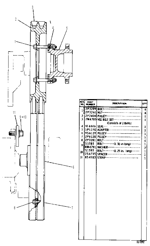 PULLEY GP-BELT 2P8601 CAT
