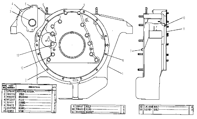 Картер маховика 2P6156 CAT