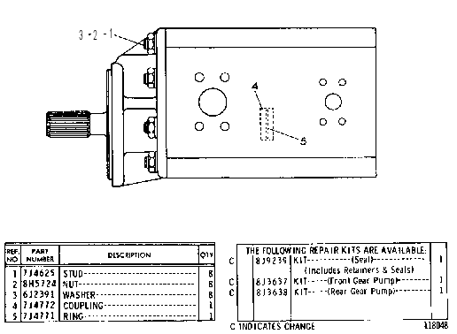 HYDRAULIC GEAR PUMP ASSEMBLY 7J4457 CAT