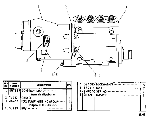 FUEL PUMP HOUSING AND GOVERNOR GROUP 4N7622 CAT