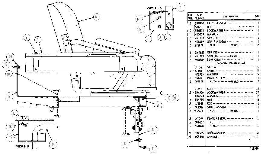 Сиденье 6K8193 CAT