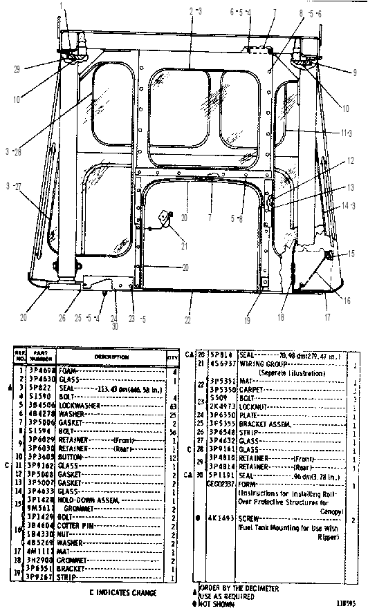 Каркас безопасности (ROPS) 3P5352 CAT