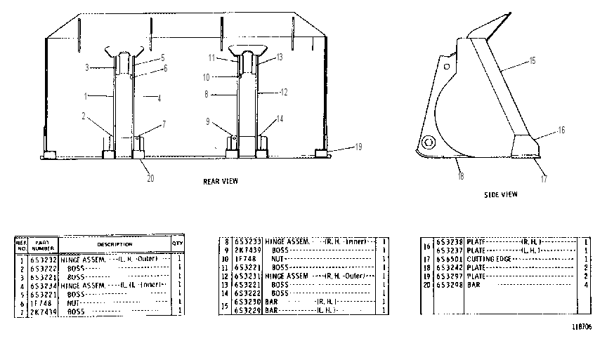GENERAL PURPOSE BUCKET ASSEMBLY 6S6503 CAT