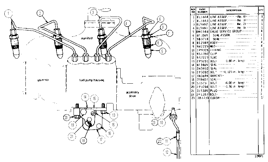 FUEL INJECTION LINES 2P7461 CAT