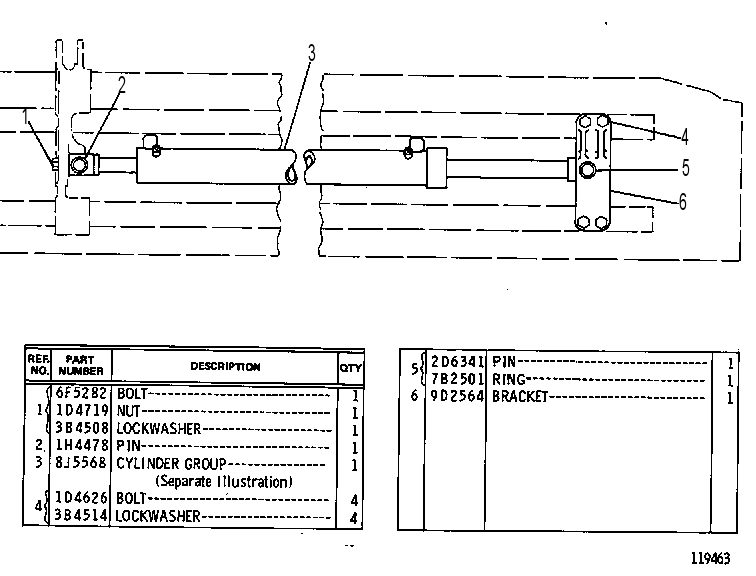 CYLINDER & MOUNTING GP 8D4955 CAT