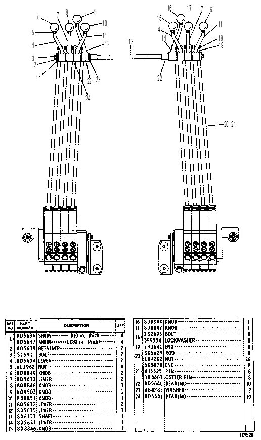 Клапан с тягой 8D6225 CAT