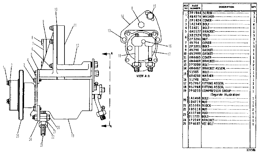 REFRIGERANT COMPRESSOR GROUP 4N4637 CAT