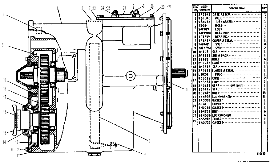 TRANSFER GEAR GROUP 2P2946 CAT