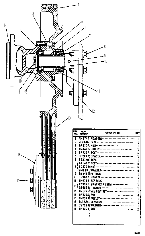 FAN BELT DRIVE GROUP 4N1742 CAT