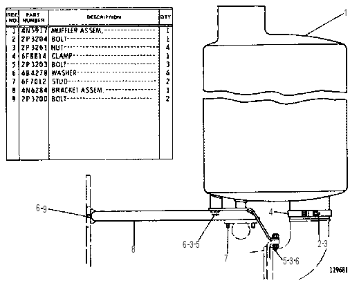 Глушитель 4N2598 CAT