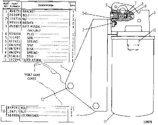 FUEL FILTER GROUP 4N9672 CAT
