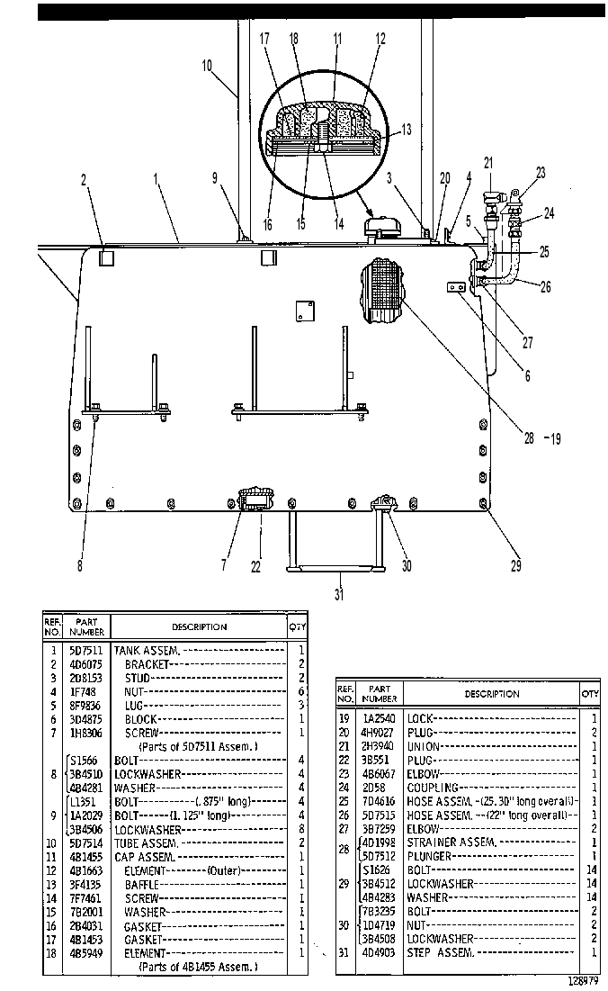 FUEL FILTER LINES GROUP 4N9673 CAT