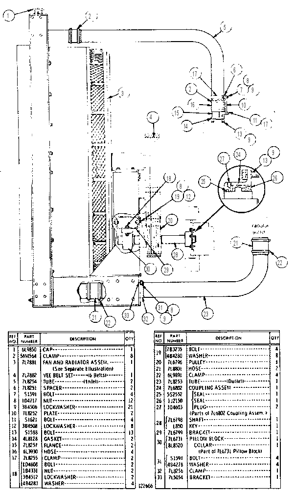 RADIATOR AND FAN DRIVE GROUP 7L7880 CAT