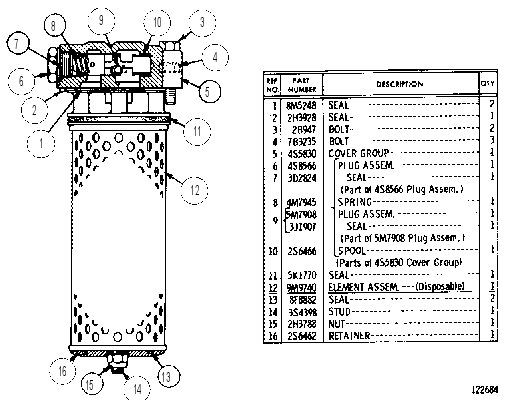 TRANSMISSION OIL FILTER GROUP 4S8679 CAT