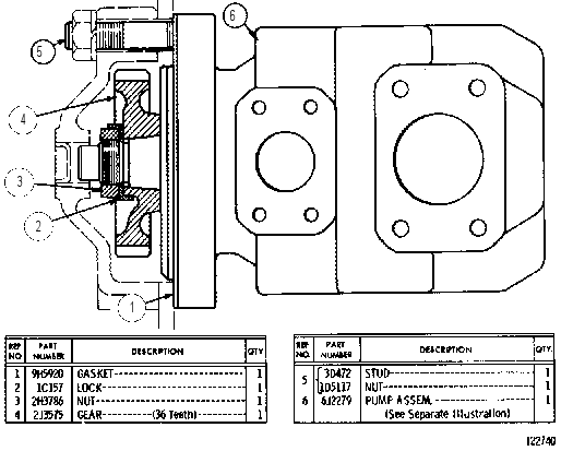 PUMP AND MOUNTING GROUP 6J2280 CAT
