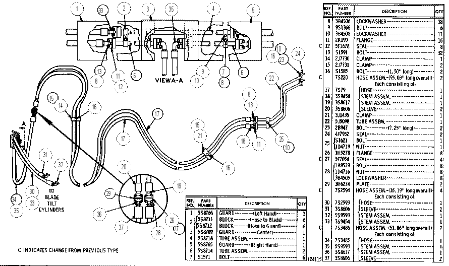 BLADE TILT CYLINDER LINES GROUP 5S9699 CAT