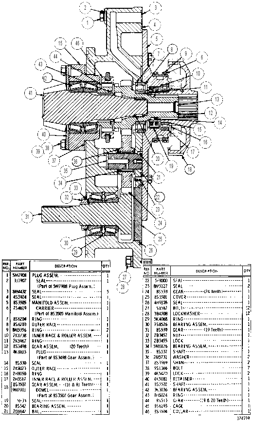 TRANSFER GEAR GROUP 8S3562 CAT