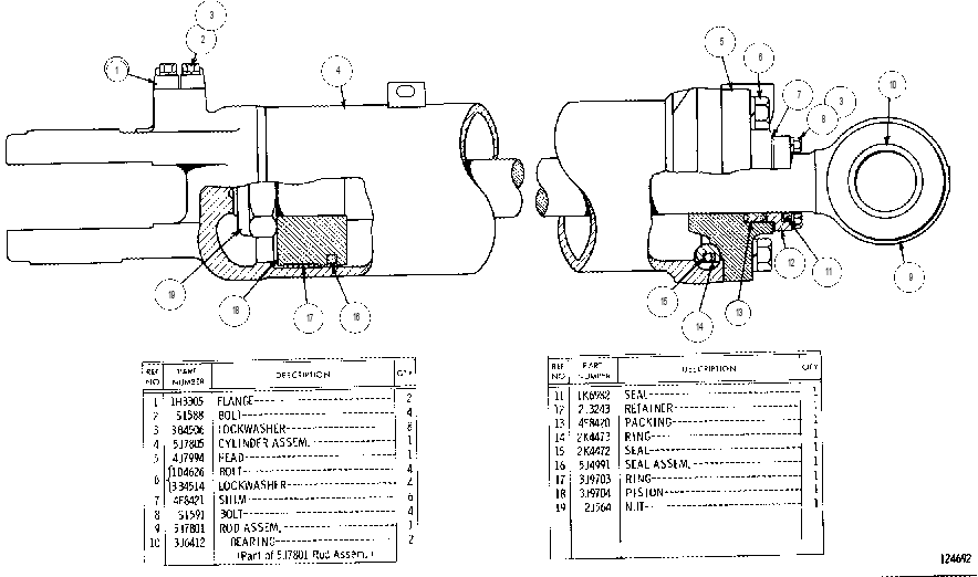 HYDRAULIC CYLINDER GROUP 5J7806 CAT