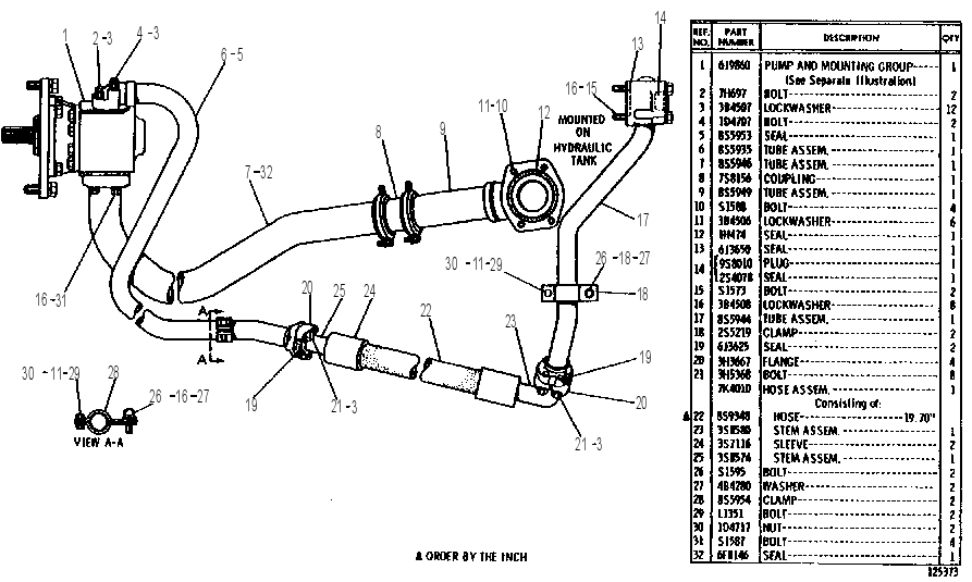 IMPLEMENT PUMP AND LINES GROUP 8S6925 CAT