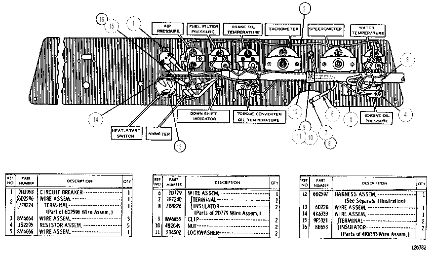 INSTRUMENT PANEL GROUP 6D2670 CAT