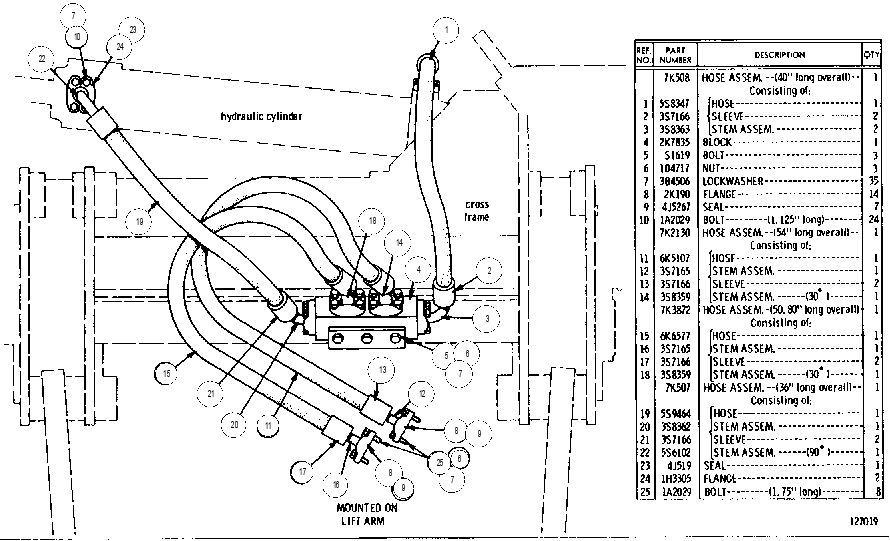 Трубопроводы гидравлические 7K1488 CAT