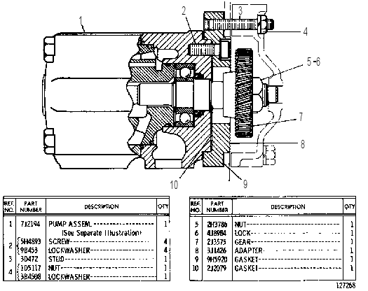 PUMP AND MOUNTING GROUP 7J4635 CAT