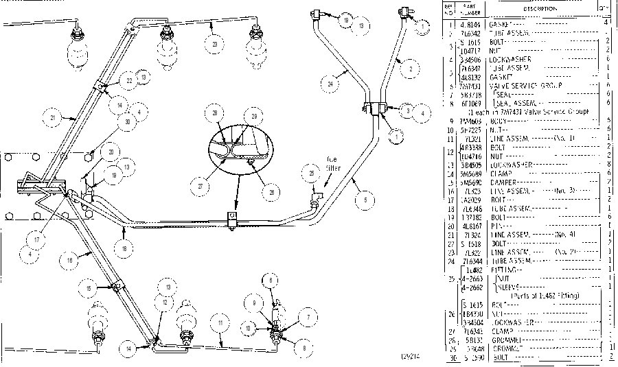 FUEL INJECTION VALVES AND LINES 7L2150 CAT