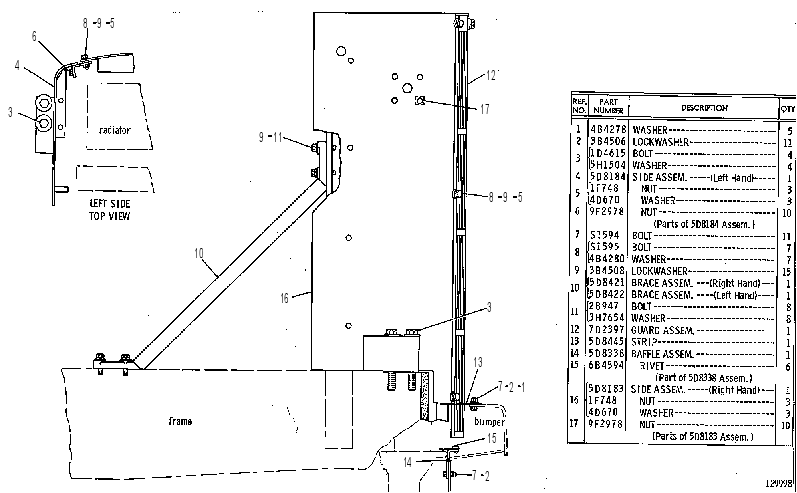 RADIATOR GUARD & SUPPORT GP 5D8990 CAT