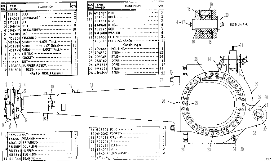 REAR AXLE HOUSING 7D2920 CAT