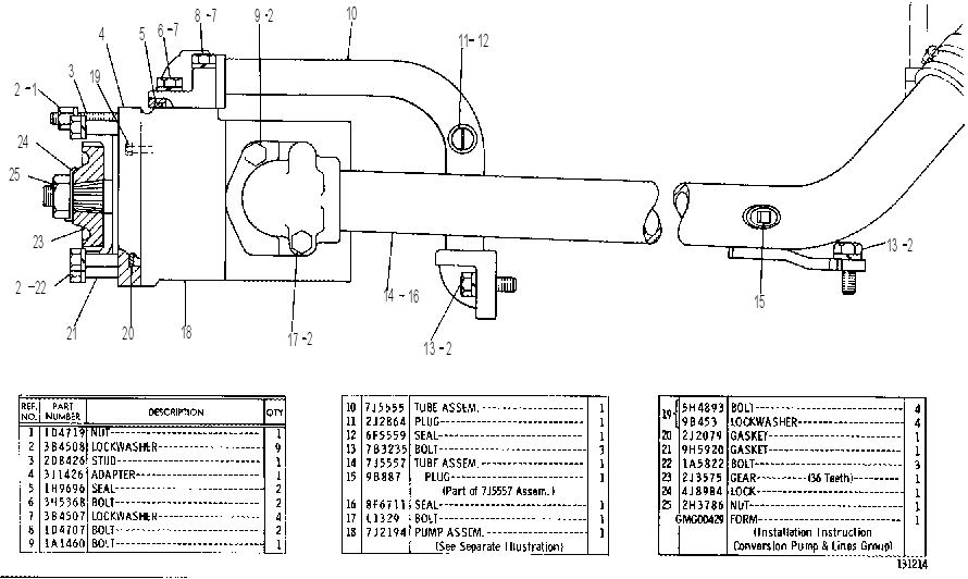 PUMP AND LINES CONVERSION GROUP 7J7958 CAT