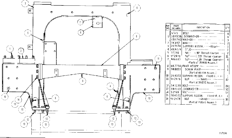 SEAT & HYD TANK SUPPORT GP 6K7999 CAT
