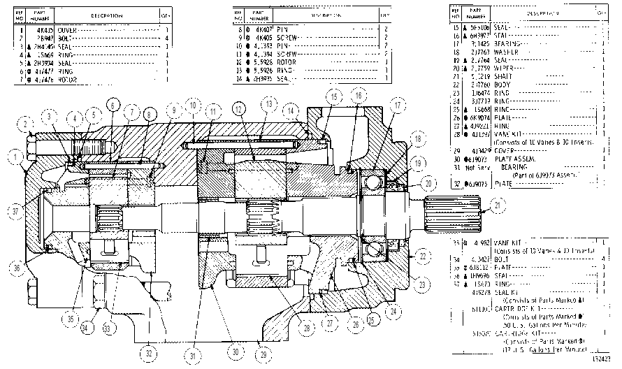 HYDRAULIC PUMP ASSEMBLY 6J1100 CAT