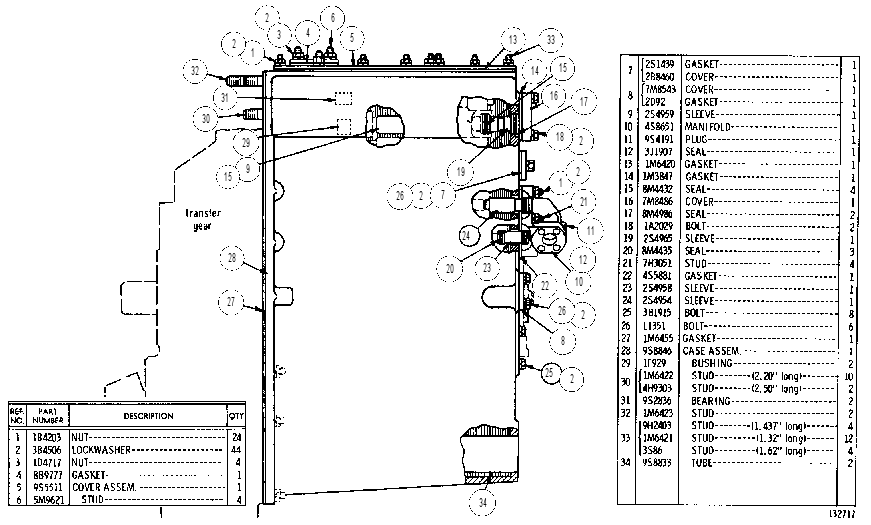 TRANSMISSION CASE AND COVERS 7S7418 CAT