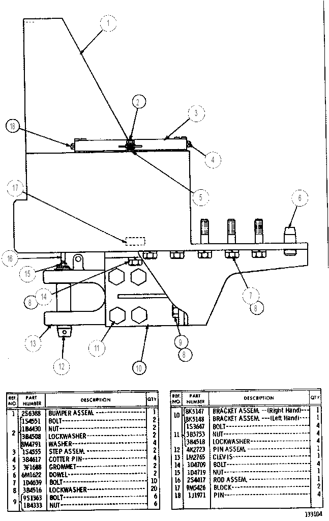 BUMPER AND DRAWBAR 3S8802 CAT