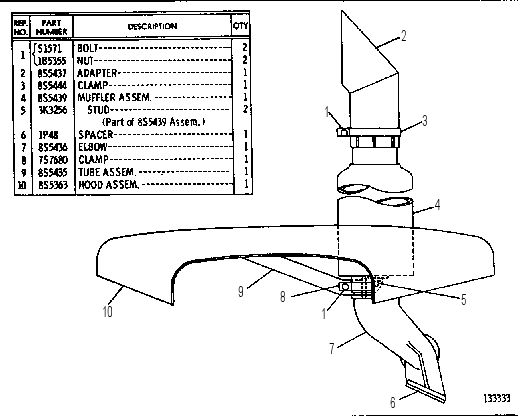 MUFFLER GROUP 8S5443 CAT